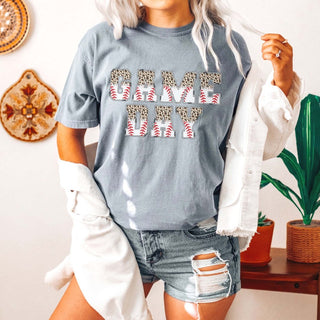 Game Day Leoapard Baseball Comfort Color Tee - Limeberry Designs