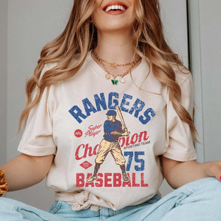 Rangers Vintage Baseball Team Wholesale Tee - Quick Shipping - Limeberry Designs