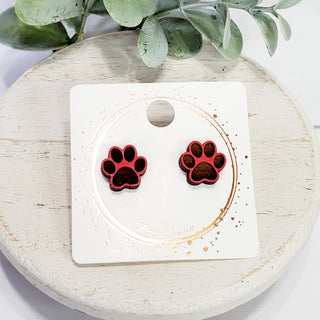 Paw Print Wood Studs | 5 Styles