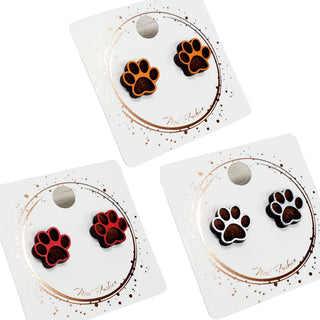 Paw Print Wood Studs | 5 Styles
