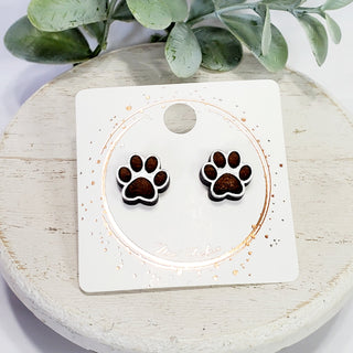 Paw Print Wood Studs | 5 Styles