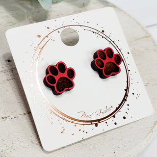 Paw Print Wood Studs | 5 Styles