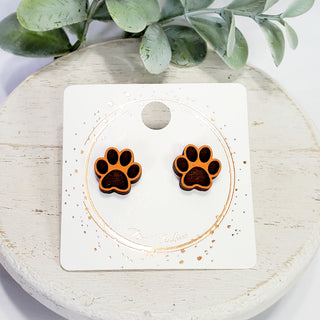 Paw Print Wood Studs | 5 Styles