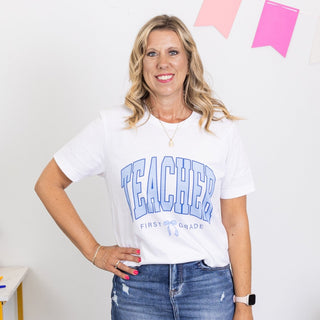 Teacher Bow Grade Level Bella Graphic Tee - Limeberry Designs