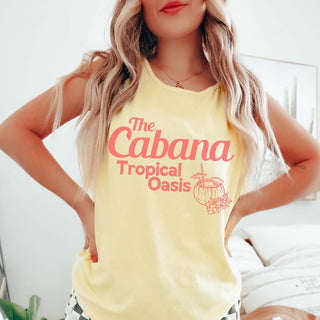 The Cabana Tropical Oasis Comfort Color Tank - Limeberry Designs