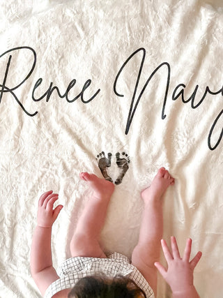 Single Baby Footprint Minky
