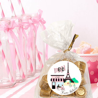 Personalized Girls Birthday Party Stickers & Treat Bags