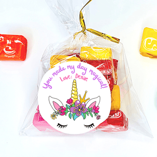 Personalized Girls Birthday Party Stickers & Treat Bags