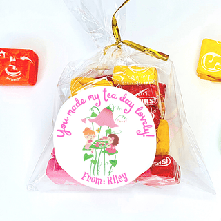 Personalized Girls Birthday Party Stickers & Treat Bags