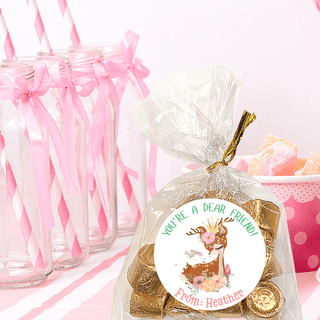 Personalized Girls Birthday Party Stickers & Treat Bags