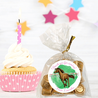 Personalized Girls Birthday Party Stickers & Treat Bags