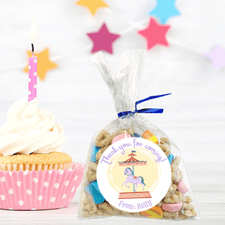 Personalized Girls Birthday Party Stickers & Treat Bags