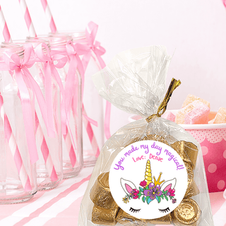 Personalized Girls Birthday Party Stickers & Treat Bags