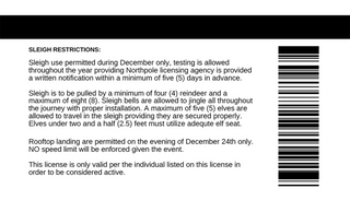 Santa's Sleigh License
