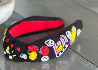 Teacher Seed Beaded Top Knot Headbands