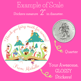 Personalized Girls Birthday Party Stickers & Treat Bags