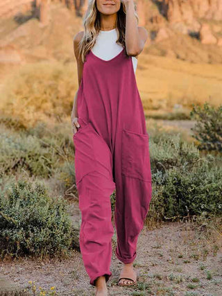 Full Size Sleeveless Pocketed Jumpsuit in 2 Colors - Clearance!