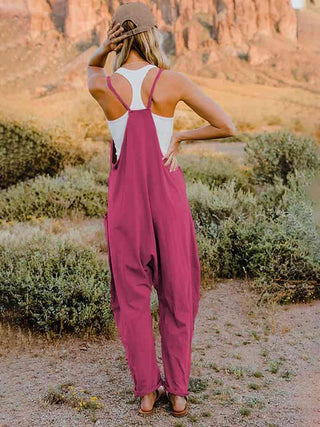 Full Size Sleeveless Pocketed Jumpsuit in 2 Colors