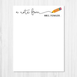 Personalized Whimsical Teacher Notepad