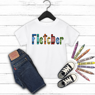 Custom Crayon Day Name T-Shirt